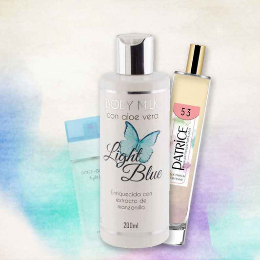 53- Ligth Blue,  Body Milk + Perfume
